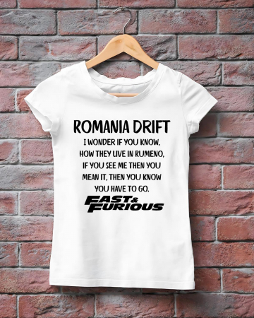 Tricouri amuzante - TRICOU PERSONALIZAT DAMA - Romania Drift