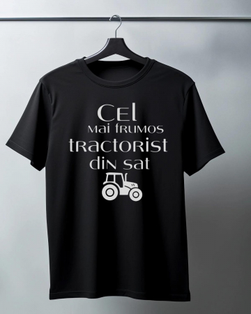 Tricouri cu Tractoare - TRICOU PERSONALIZAT PENTRU BARBATI - Cel mai frumos tractorist din sat