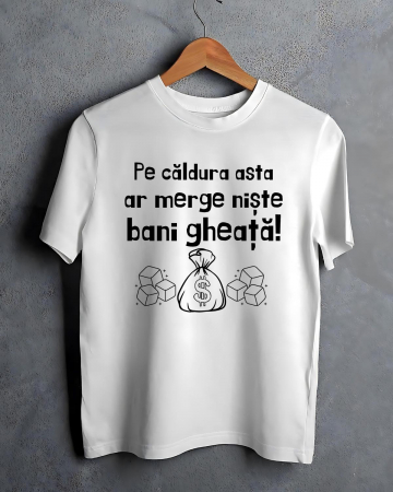 Tricouri care merg la munca - TRICOU PERSONALIZAT PENTRU BARBATI - Pe caldura asta ar merge niste bani gheata