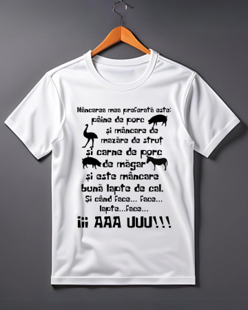 Tricouri personalizate bărbaţi - TRICOU PERSONALIZAT PENTRU BARBATI - Mancarea mea preferata este: