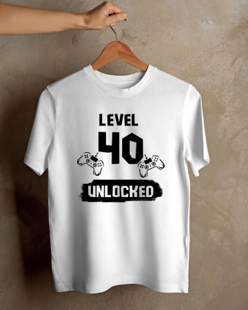 Tricouri aniversare - TRICOU PERSONALIZAT PENTRU BARBATI - Level " " unlocked