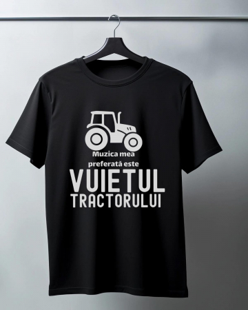 Tricouri cu Tractoare - TRICOU PERSONALIZAT PENTRU BARBATI - Muzica mea preferata este vuietul tractorului