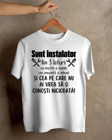 Tricouri personalizate bărbaţi - TRICOU PERSONALIZAT PENTRU BARBATI - Sunt instalator