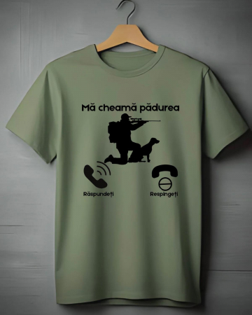 Tricouri personalizate - TRICOU PERSONALIZAT PENTRU VANATORI - Ma cheama padurea
