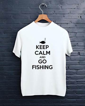 Tricouri personalizate bărbaţi - TRICOU PERSONALIZAT PENTRU PESCARI  - Keep calm and go fishing