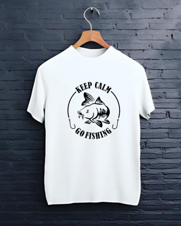 Tricouri personalizate bărbaţi - TRICOU PERSONALIZAT PENTRU PESCARI - Keep calm go fishing
