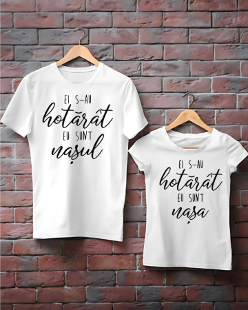 Tricouri personalizate - TRICOURI DE CUPLU - Ei s-au hotarat, noi suntem nasii