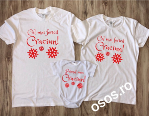 Tricouri personalizate familie - Tricouri Familie - Cel Mai Fericit Craciun