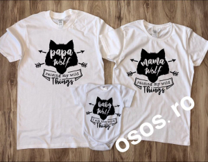 Tricouri personalizate familie - Tricouri Familie - Wolf family