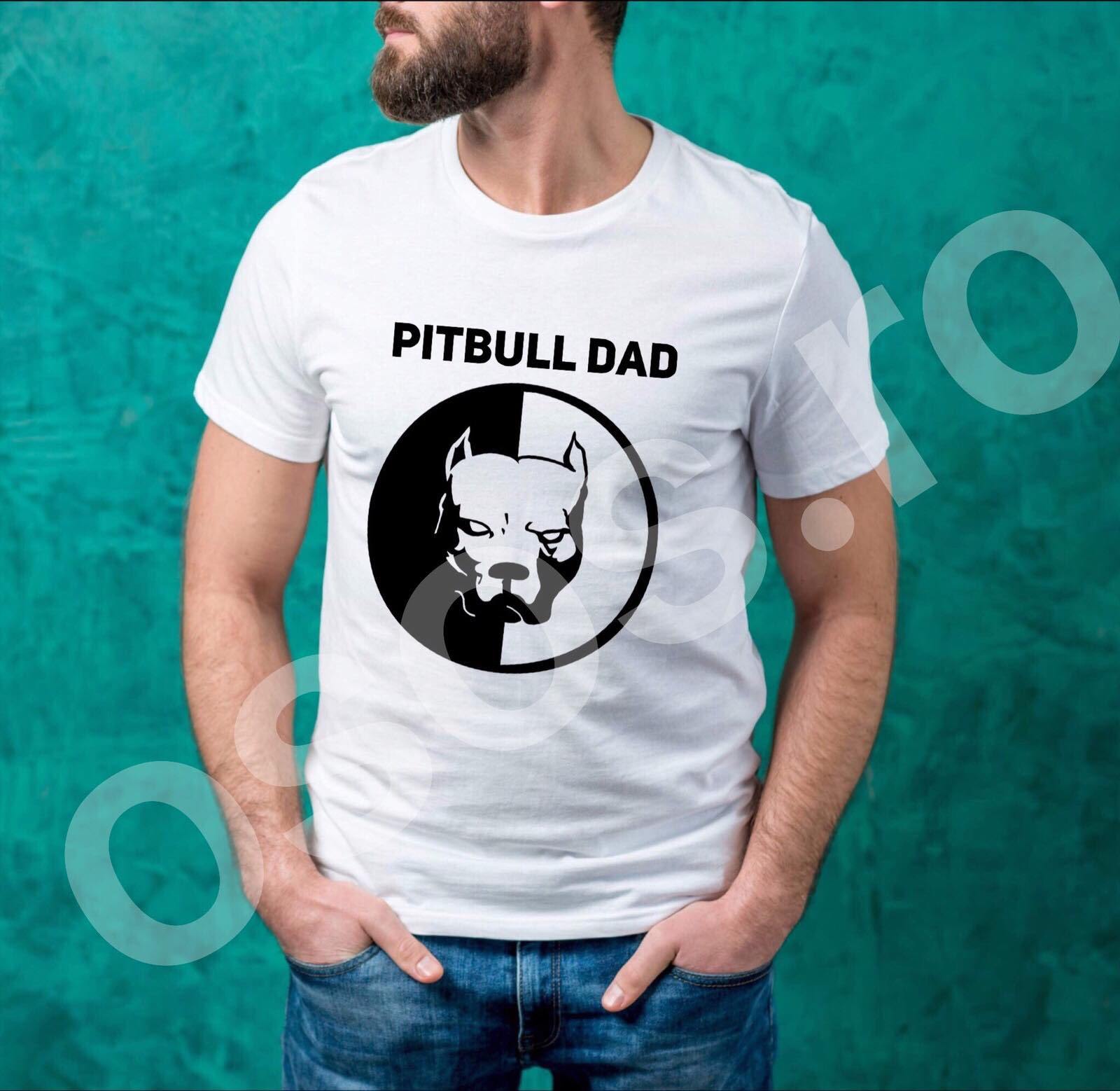 fur user Newness Tricou personalizat bărbătesc - Pitbull dad