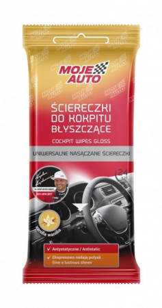 Cosmetice intretinere auto - Servetele intretinere bord, lucioase, vanilie, pachet 24 buc.