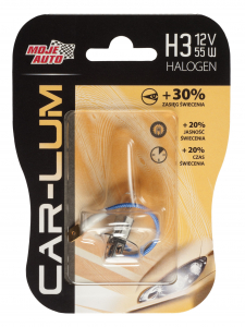 Becuri si sigurante auto - Bec halogen Car-Lum +30, H3 12V 55W PK22S, blister