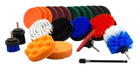 Alte accesorii - Brush set – Set 23 piese pentru lustruire si curatare utilizate cu o masina de insurubat cu acumulator