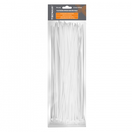 Elemente de fixare - Coliere din plastic - albe, set 100 buc