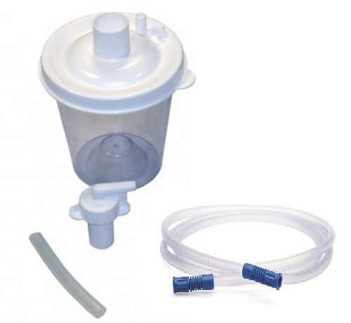 Pachet: Vas colector 800ml +Cartus filtrant +Tub 180cm +Tub 11cm - aspirator secretii Vacuide QSU [1]