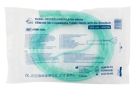 Canulă Nazală Oxigen Adult 2 m, 5 LPM, Verde – ZARYS CTND-200 [2]