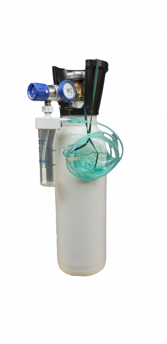 Set/kit complet oxigenoterapie 3 litri aluminiu (butelie 3L aluminiu + reductor + vas umidificator + masca) [1]