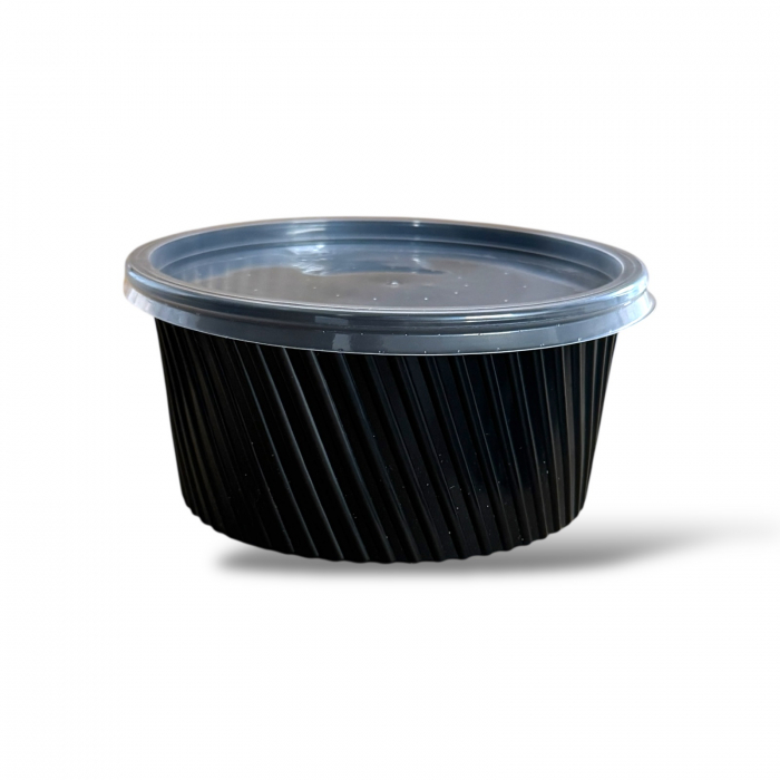 boluri supa negre cu capac 350 ml – ambalaje alimentare PP rezistente la microunde [1]