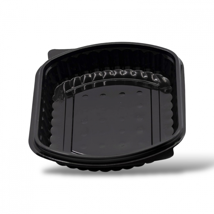 Caserola meniu neagra 1 compartiment + capac bombat [2]