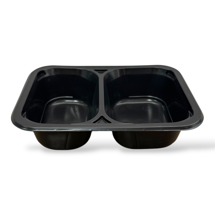 Caserole PP termosudabile 2 compartimente 187x137x36 mm – Set 50 buc | Meniuri copii, grădinițe și școli [1]