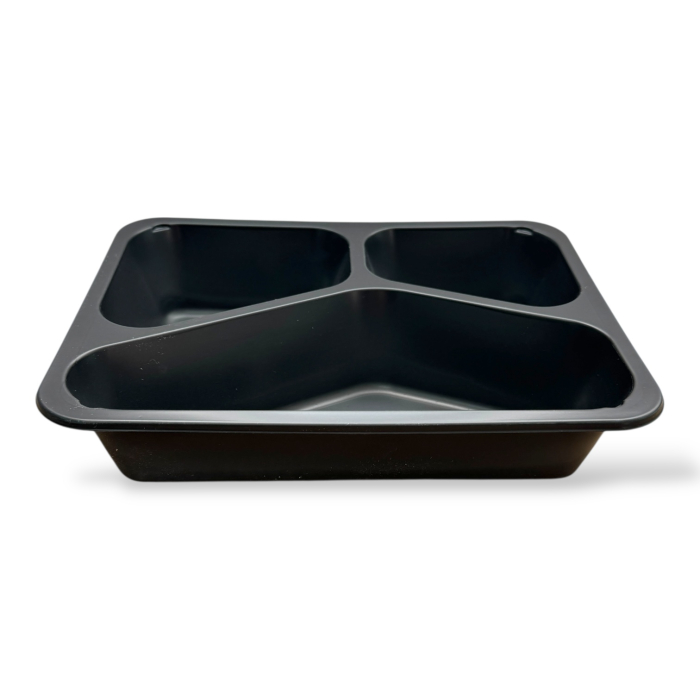 Caserole PP termosudabile 3 compartimente 227x178x45 mm set 50 buc – ambalaje alimentare pentru catering și take-away [1]
