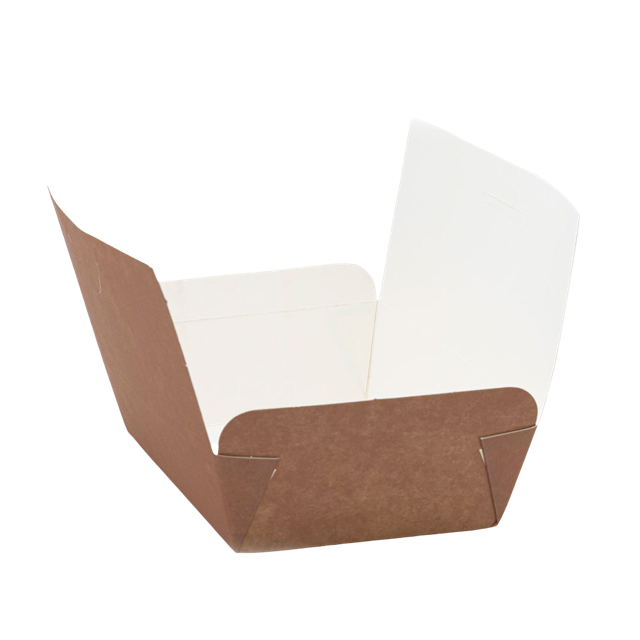 Cutie carton meniu mare, kraft natur, alb  interior, 100 Buc/Set [2]