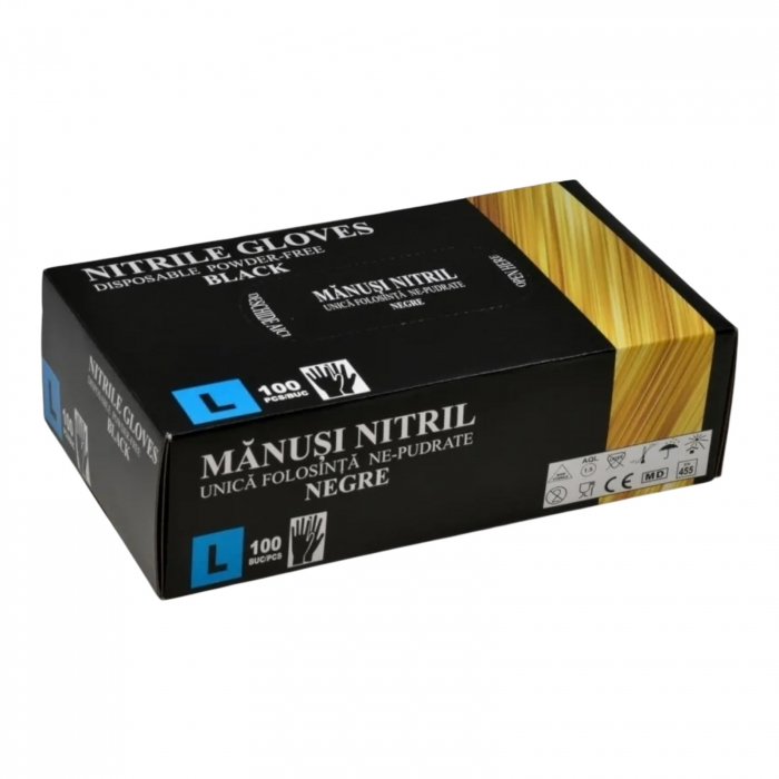 Manusi Negre Nitril Nepudrate L 100 buc [1]