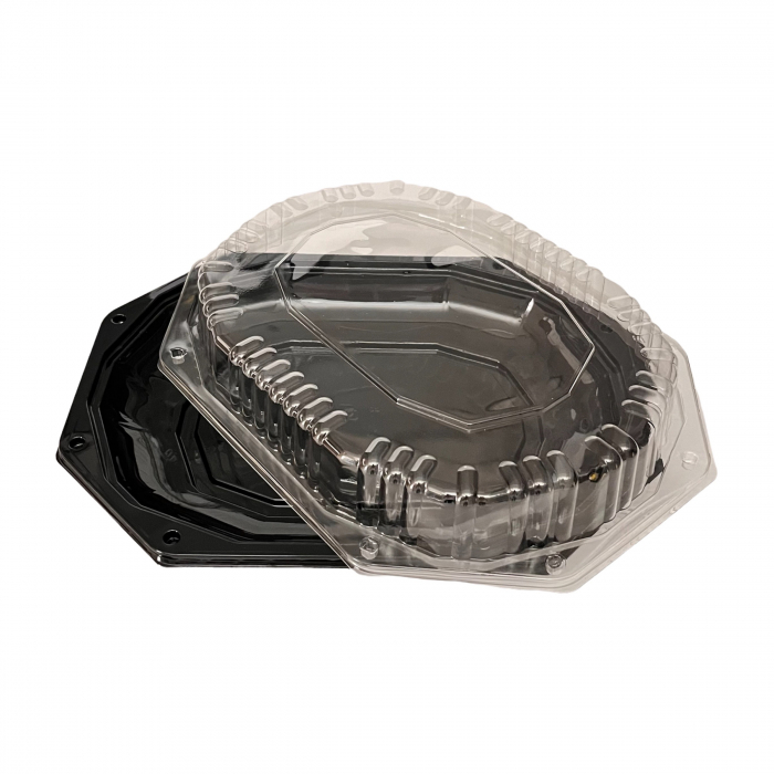 Platou negru cu capac transparent [2]