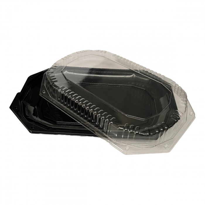 Platouri negre cu capac transparent 43 cm [2]