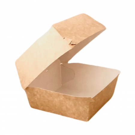 Ambalaje alimentare - Cutii burger Kraft / Alb 100 buc/set