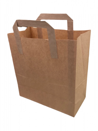 Sacose si pungi - Sacose cu maner din hartie kraft natur 26*17*28 cm, 250 buc/set