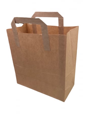 Ambalaje alimentare - Sacose cu maner din hartie kraft natur 28*17*29 cm, 250 buc/set