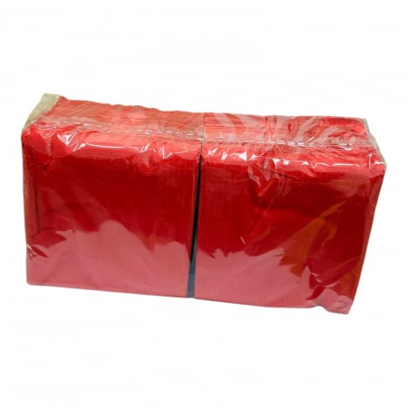 Produse din celuloza (role, servetele...) - Servetele de masa Rosii, 33x33 cm, 2 straturi 250 buc