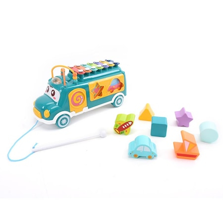 Autobuz Muzical, Jucarie De Tras Xilofon, Verde [2]