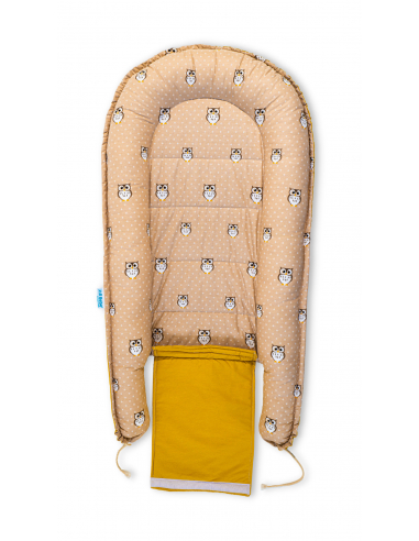 Baby Nest din Bumbac, model galben bufnita [3]