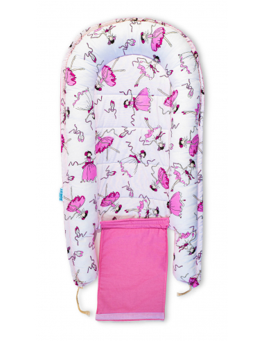 Baby Nest din Bumbac, model balerine roz [3]