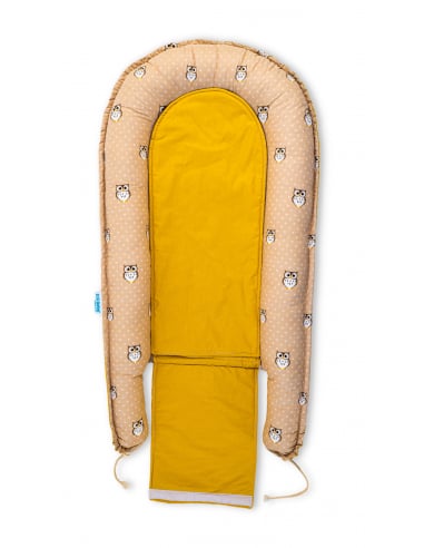 Set 5 piese Baby Nest din Bumbac, model galben bufnita [3]