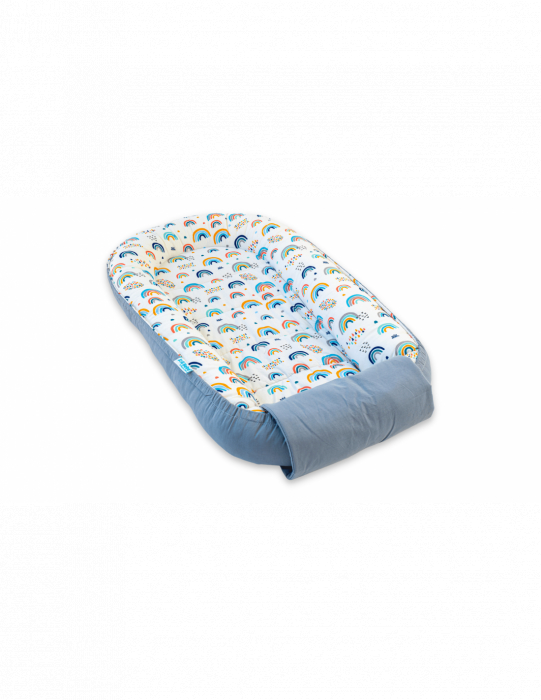 Baby Nest din Bumbac, model gri curcubeu [2]