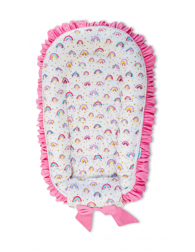 Baby Nest Premium din Bumbac, model fundita roz [3]