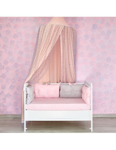 Baldachin de tavan din tulle si voal, peach gri [3]