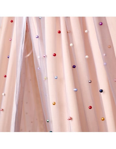 Baldachin de tavan din tulle si voal, peach gri [2]