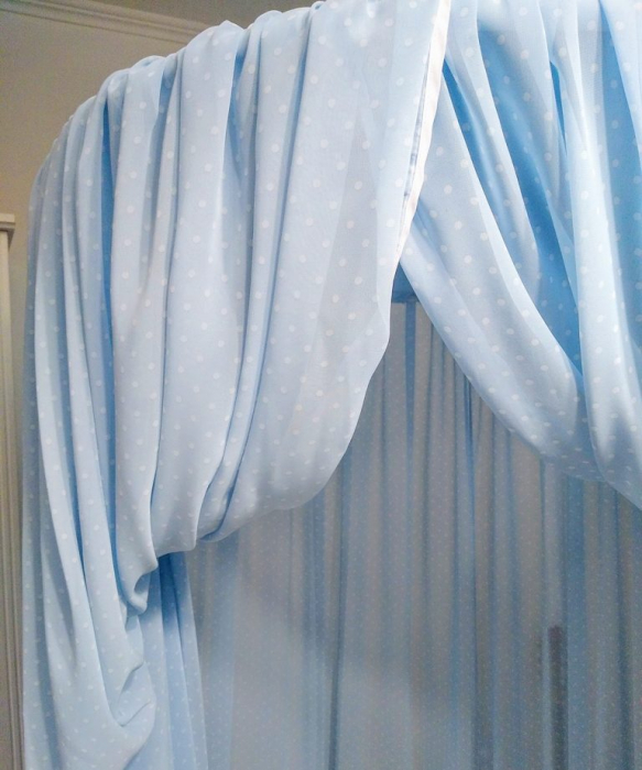 Baldachin de tavan bleu cu buline mărunte, diametru 75 cm [3]