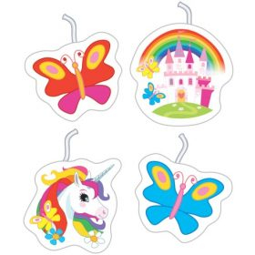 Set de 4 lumanari pentru tort cu unicorn [2]