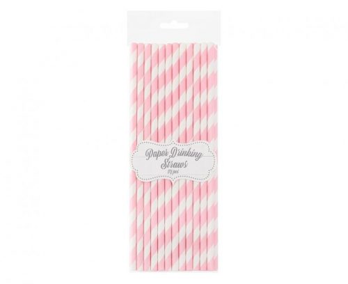 Set 24 paie pentru bautura din hartie, culoare roz [2]