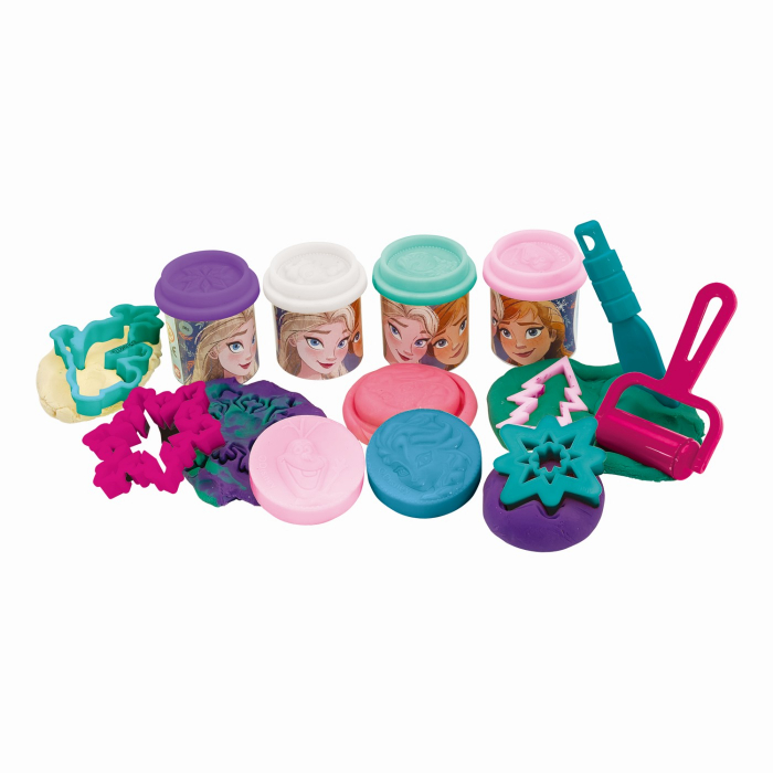Galetusa cu 4 borcanase de plastilina si accesorii frozen [5]