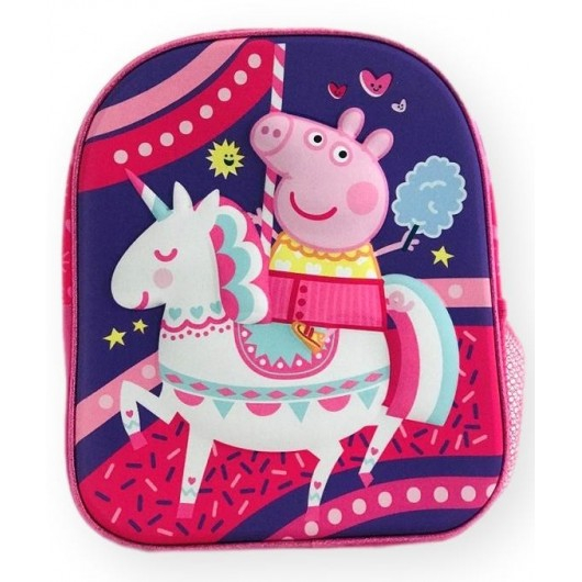 Ghiozdan 3D Peppa Pig Si Unicornul, 32 cm pentru gradinita sau cresa [4]
