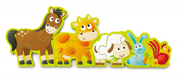 Numere si animale de ferma - puzzle - Hape [3]