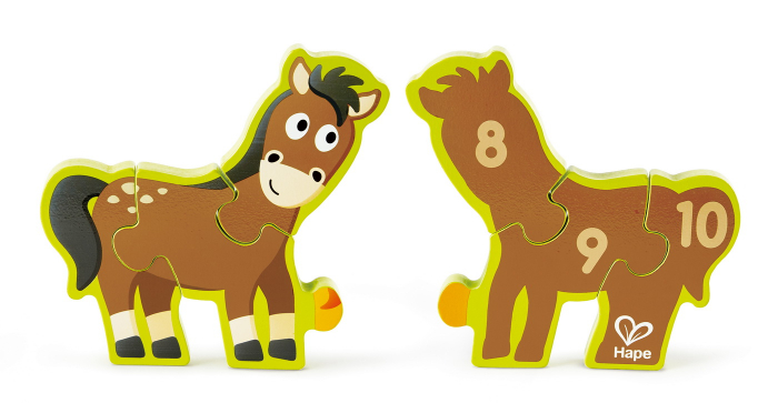 Numere si animale de ferma - puzzle - Hape [4]