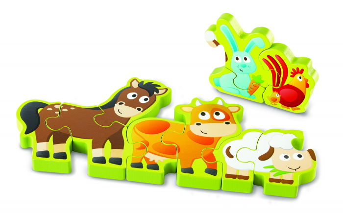 Numere si animale de ferma - puzzle - Hape [2]