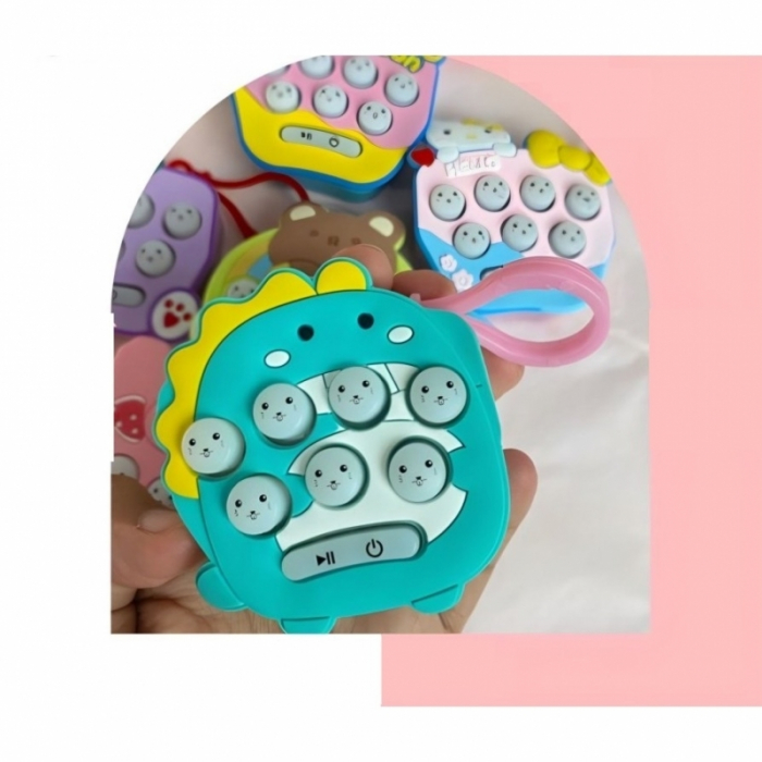 Jucarie interactiva Pop It Gopher cu lumini si muzica, tip breloc, model dinozaur, material silicon si ABS - Copie [3]